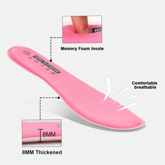 Women's Rhinestone Mesh Slip On Walking Breathable Pink Glitter Sneaker Shoes - Picture 5 of 6